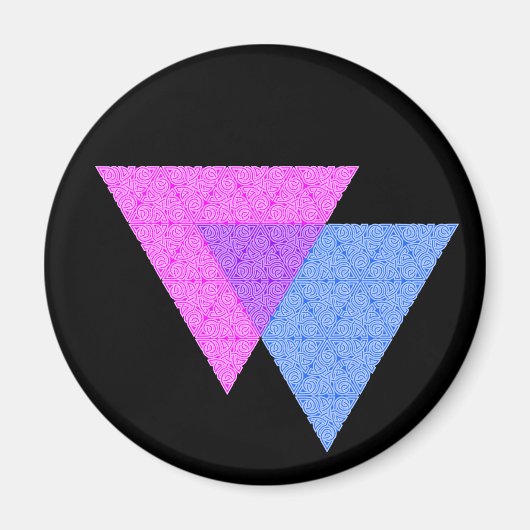 Bi Knot Symbool Ronde Zwarte Magneet (Voorkant)