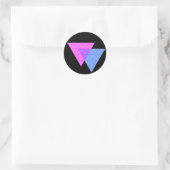 Bi Knot Symbool Ronde Zwarte Sticker (Tas)