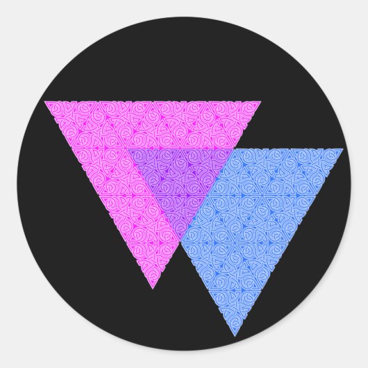Bi Knot Symbool Ronde Zwarte Sticker (Voorkant)