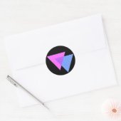 Bi Knot Symbool Ronde Zwarte Sticker (Envelop)