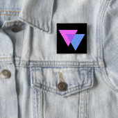 Bi Knot Symbool Vierkant Zwarte Button (In situ)
