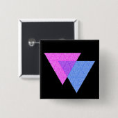 Bi Knot Symbool Vierkant Zwarte Button (Voorkant /achterkant)