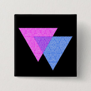 Bi Knot Symbool Vierkant Zwarte Button