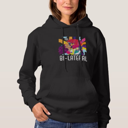 Bi Lateral Bisexual Rainbow Pride Bisexuality LGBT Hoodie (Voorkant)