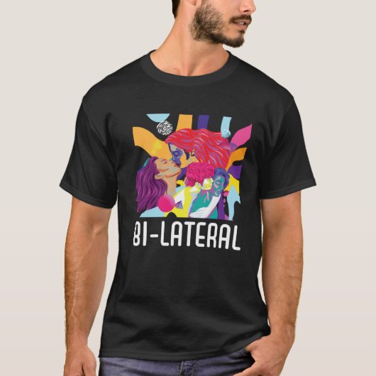 Bi Lateral Bisexual Rainbow Pride Bisexuality LGBT T-shirt (Voorkant)