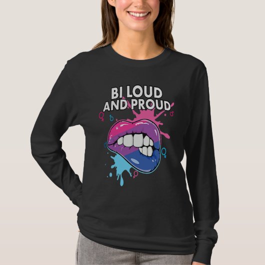 Bi Loud and Proud Bisexual Rainbow Pride Bisexuali T-shirt (Voorkant)