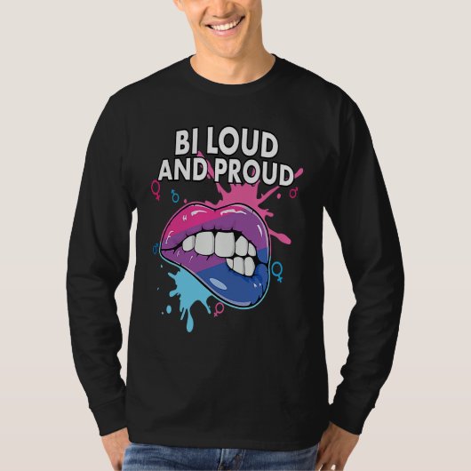 Bi Loud and Proud Bisexual Rainbow Pride Bisexuali T-shirt (Voorkant)