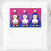 Bi Love Bi Pride Schattigee pinguïns Rechthoekige Sticker (Tas)