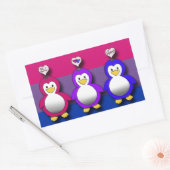 Bi Love Bi Pride Schattigee pinguïns Rechthoekige Sticker (Envelop)