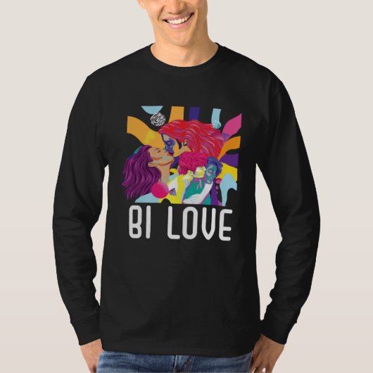 Bi Love Bisexual Rainbow Pride March Bisexuality L T-shirt (Voorkant)