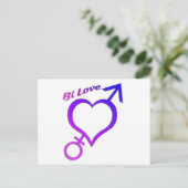 Bi Love Heart en arrow symbolen Briefkaart (Staand voorkant)