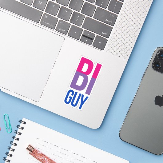 Bi-man Sticker (Laptop met iPhone)