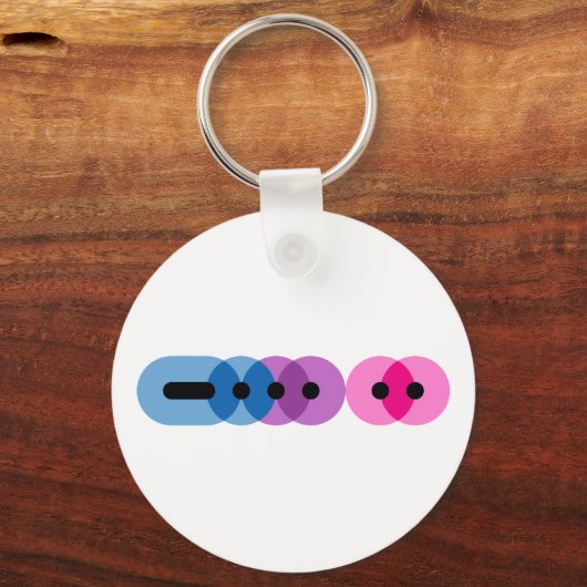 Bi Morse Code Bar Sleutelhanger (Voorkant)