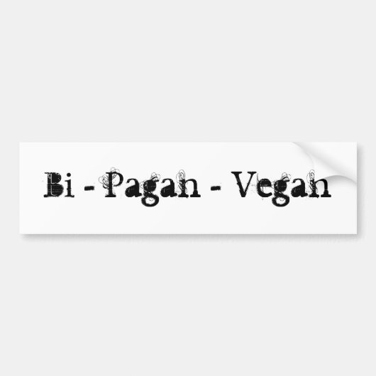 Bi - Pagan - Vegan Bumpersticker (Voorkant)