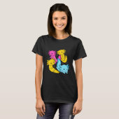 Bi Pansexual Pride Mexican Salamander Axolotl Pile T-shirt (Voorkant volledig)