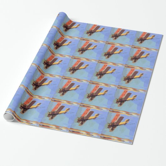 Bi Plane Cadeaupapier (Uitgerold)