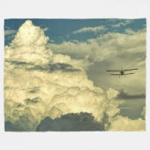 BI-PLANE in de WOLKEN Fleece Deken (Voorkant (Horizontaal))