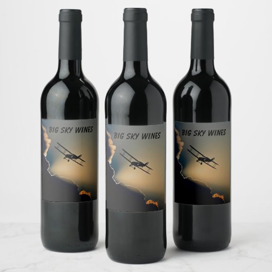 Bi Plane Sky Wijn Etiket (Flessen)