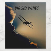Bi Plane Sky Wijn Etiket (Enkel label)