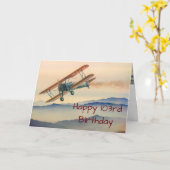 bi-Plane van één model 103e verjaardag Kaart (Gele Bloem)