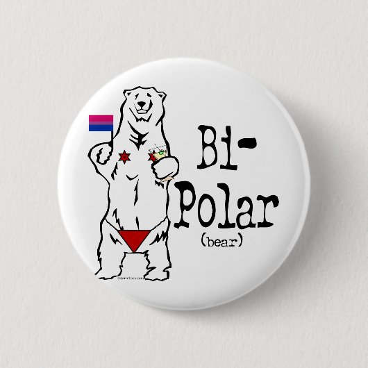 Bi-Polar-Beer Ronde Button 5,7 Cm (Voorkant)