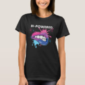 Bi Powered Bisexual Rainbow Pride March Bisexualit T-shirt (Voorkant)