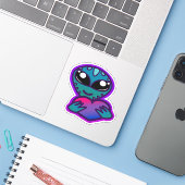 Bi Pride Alien Sticker (Laptop met iPhone)