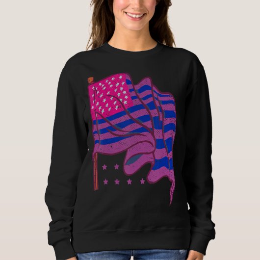Bi Pride Biseksualiteit Amerikaanse vlag Amerikaan Trui (Voorkant)