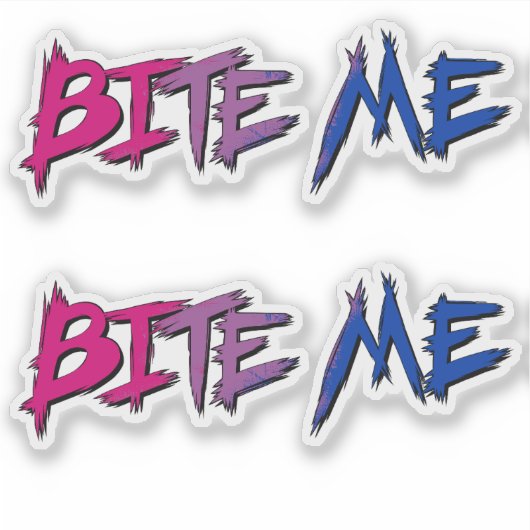 Bi Pride Bite Me Sticker (Voorkant)