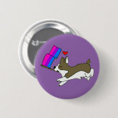 Bi Pride Corgi Pin Ronde Button 5,7 Cm (Voorkant /achterkant)