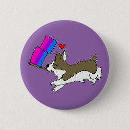 Bi Pride Corgi Pin Ronde Button 5,7 Cm