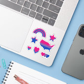 Bi Pride Design I Sticker (Laptop met iPhone)