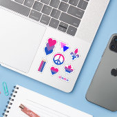 Bi Pride Design II Sticker (Laptop met iPhone)