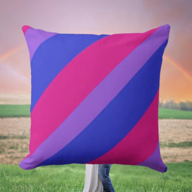 Bi Pride Diagonal Kussen (Creator heeft geüpload)