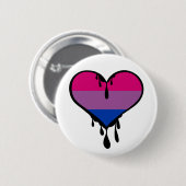 Bi Pride Dripping Heart Ronde Button 5,7 Cm (Voorkant /achterkant)