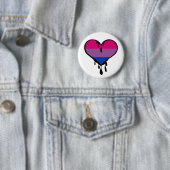Bi Pride Dripping Heart Ronde Button 5,7 Cm (In situ)