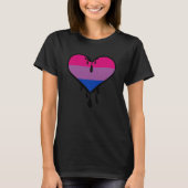Bi Pride Dripping Heart T-shirt (Voorkant)