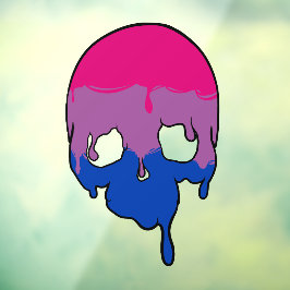 Bi Pride druipende schedel Raamsticker