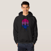 Bi Pride druppelende schedel Hoodie (Voorkant volledig)