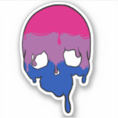 Bi Pride druppelende schedel Sticker (Voorkant)