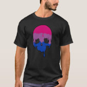 Bi Pride druppelende schedel T-shirt (Voorkant)