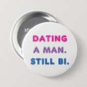 Bi Pride — Een Man drinken. Nog steeds Bi. Ronde Button 7,6 Cm (Voorkant /achterkant)