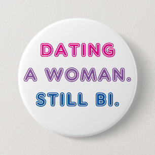 Bi Pride — Een vrouw eten. Nog steeds Bi. Ronde Button 7,6 Cm