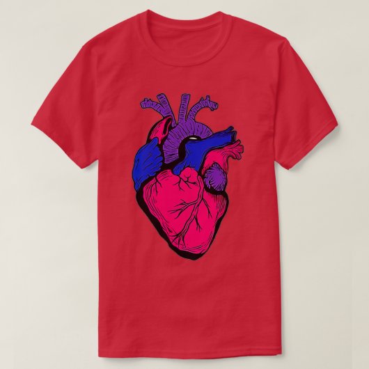 Bi Pride Flag LGB Party Retro Heart Gift T-shirt (Design voorkant)