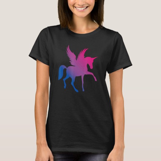 Bi Pride Flag Unicorn Bisexual T-shirt (Voorkant)