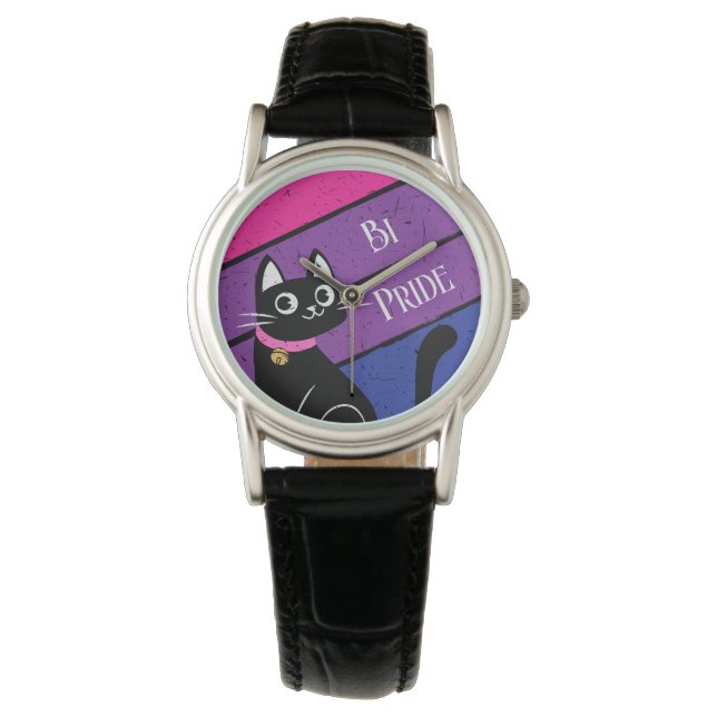 Bi Pride gepersonaliseerd Kat Horloge (Voorkant)