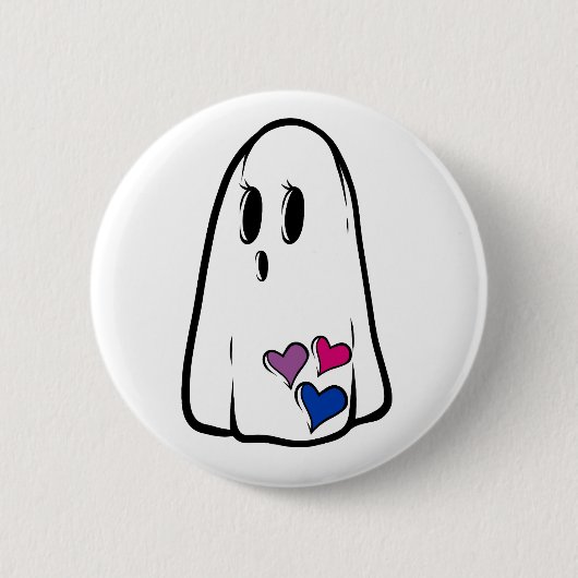 Bi Pride Ghost Ronde Button 5,7 Cm (Voorkant)