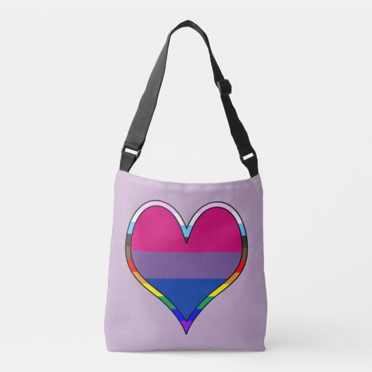 Bi Pride Hart Schoudertas Crossbody Tas (Voorkant)