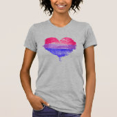 Bi Pride hart T-shirt (Voorkant)