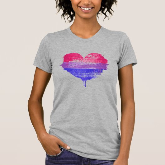 Bi Pride hart T-shirt (Voorkant)